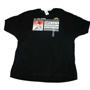 My Hero Academia Shoto Todoroki Unisex XXL T Shirt Black UA High School Graphic